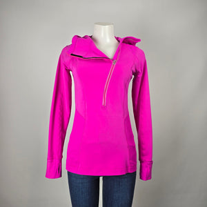 Lululemon Run For It Hot Pink Half-Zip Hoodie Size 8