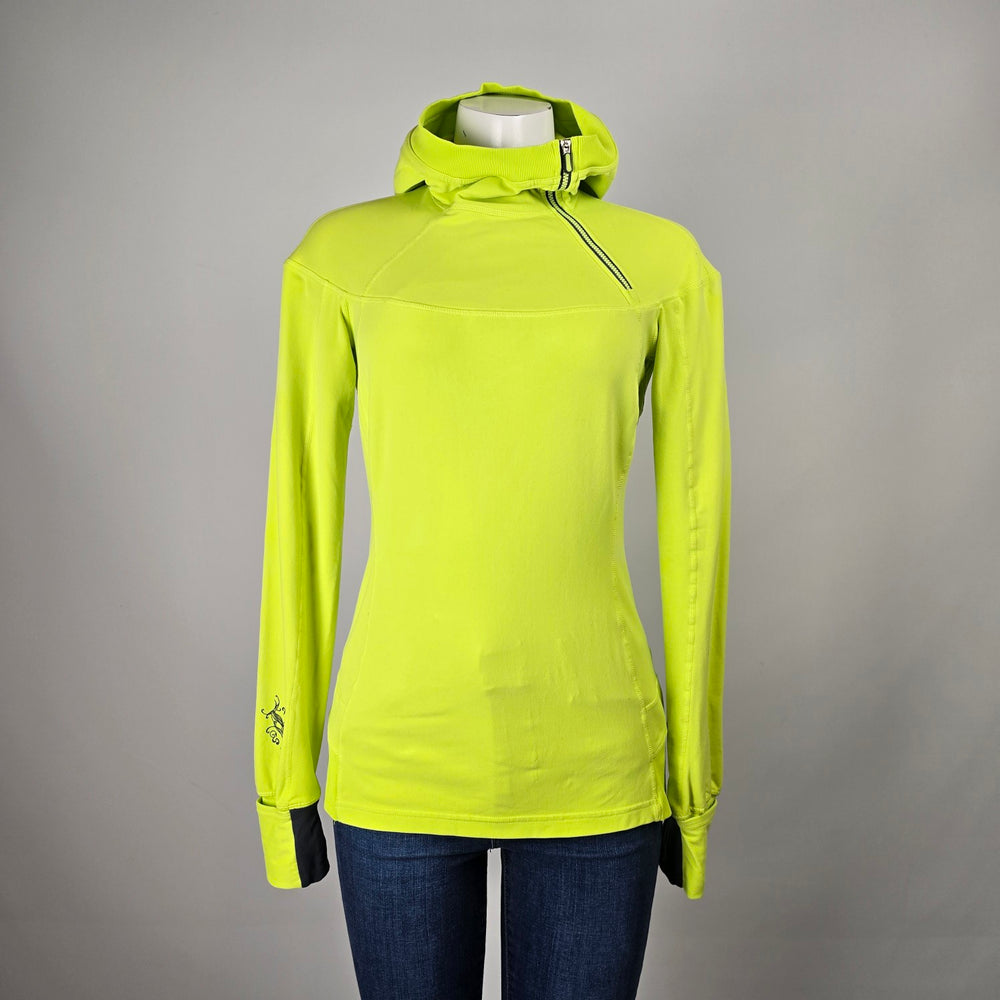 Lululemon Run For It Birds in Flight Pullover Hoodie Neon Yellow Size 8