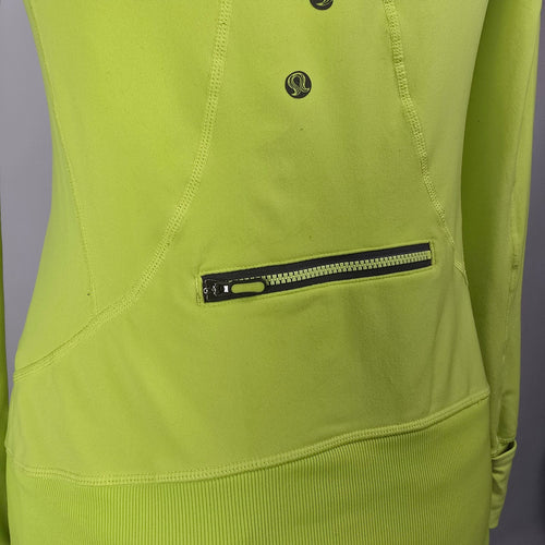 Lululemon Run For It Pullover Hoodie Neon Yellow Size 8
