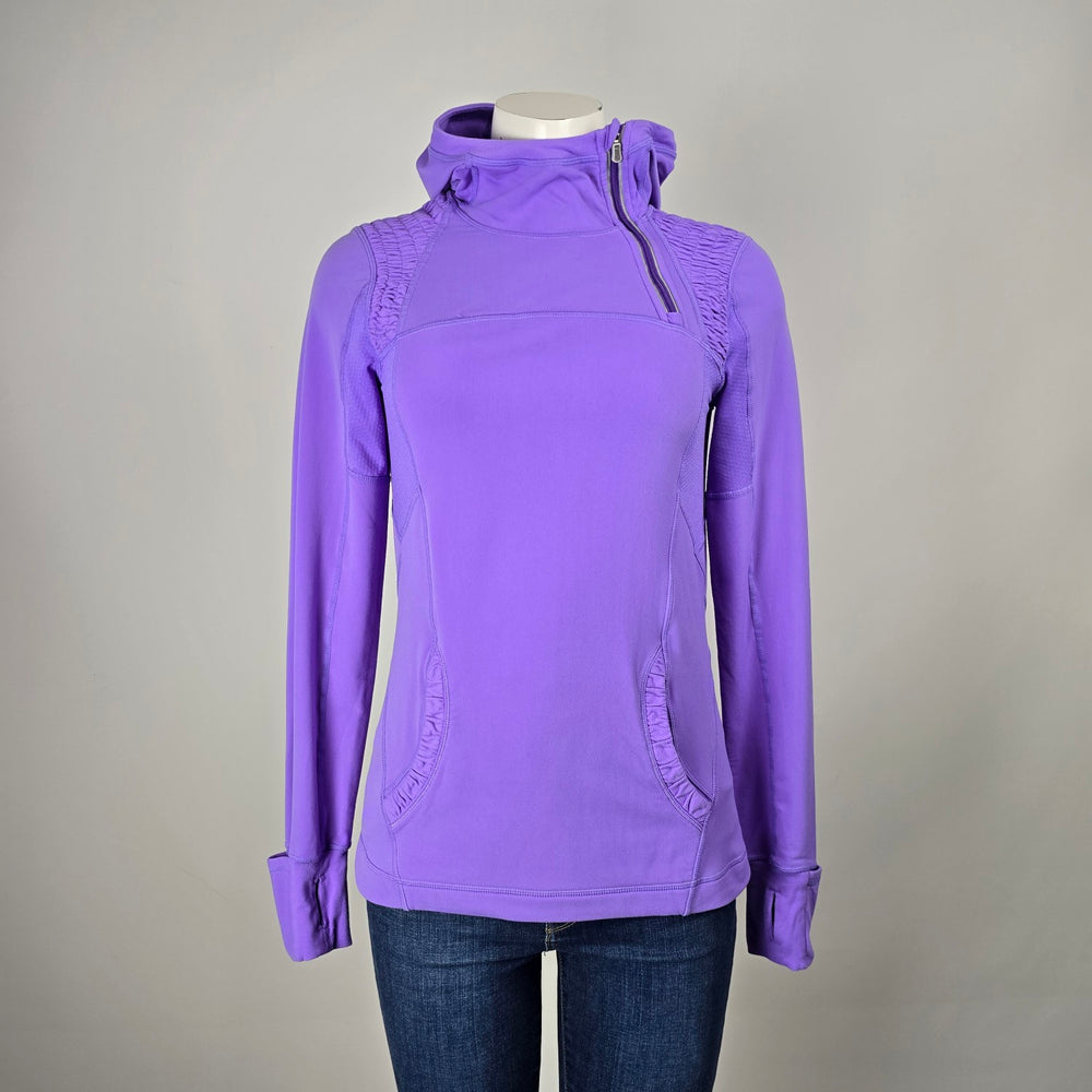 Lululemon Run For It Birds In Flight Pullover Hoodie Size 6 Purple