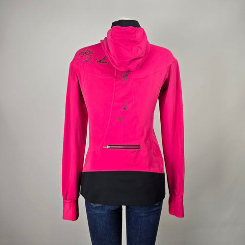 Lululemon Run For It Birds In Flight Pullover Hoodie Size 10 Pink