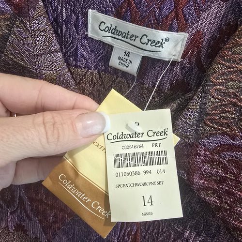 Coldwater Creek Patchwork Tapestry Blazer Jacket NWT Size 14
