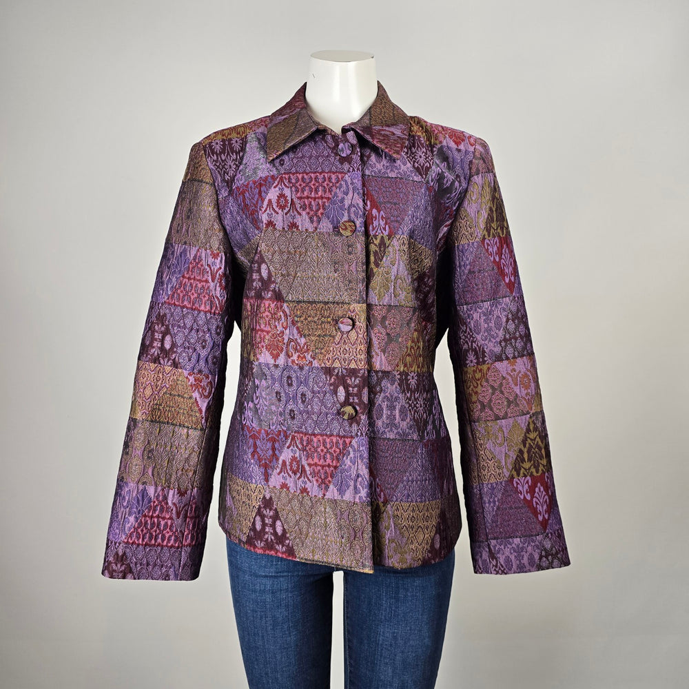 Coldwater Creek Patchwork Tapestry Blazer Jacket NWT Size 14
