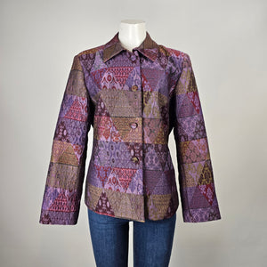 Coldwater Creek Patchwork Tapestry Blazer Jacket NWT Size 14