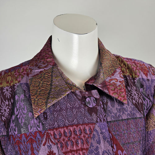 Coldwater Creek Patchwork Tapestry Blazer Jacket NWT Size 14