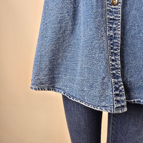 Vintage Jazzino Embellished Denim Button-Up Western Shirt Size L