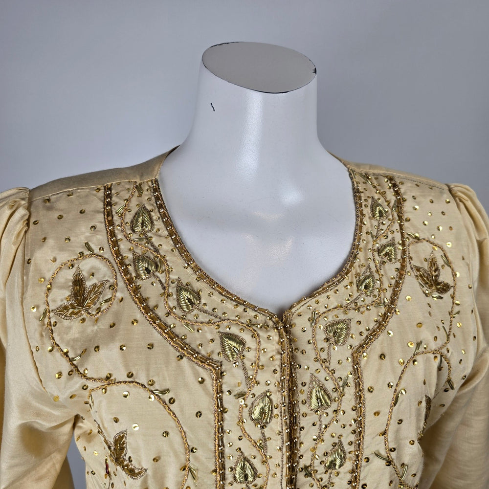 Gold Embellished Beaded Tunic Top / Kurta Style Size M/L