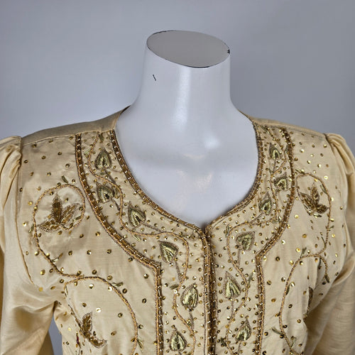 Gold Embellished Beaded Tunic Top / Kurta Style Size M/L