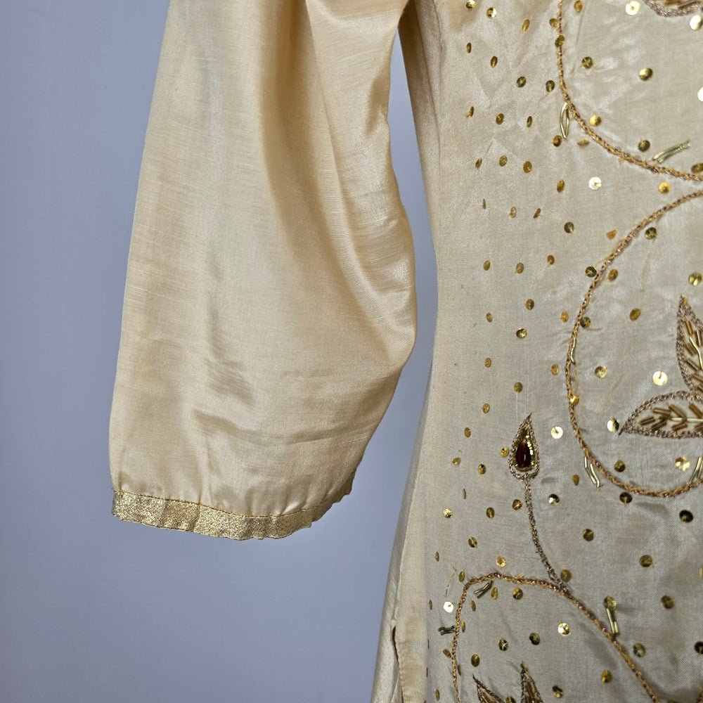 Gold Embellished Beaded Tunic Top / Kurta Style Size M/L