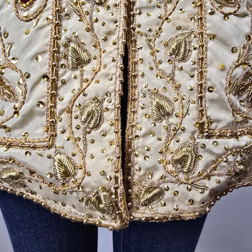 Gold Embellished Beaded Tunic Top / Kurta Style Size M/L