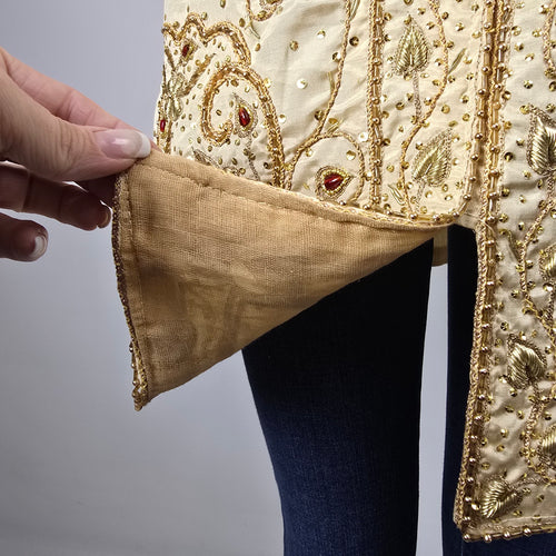 Gold Embellished Beaded Tunic Top / Kurta Style Size M/L