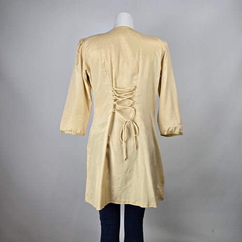 Gold Embellished Beaded Tunic Top / Kurta Style Size M/L