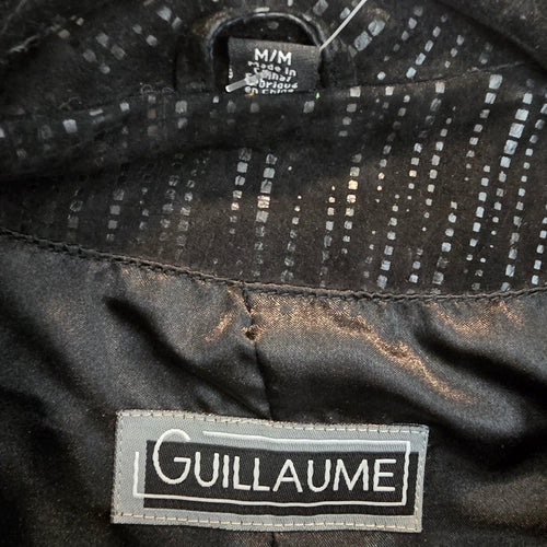 Guillaume Black Leather Textured Zip UP Jacket Size M