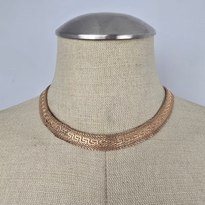 Gold Tone Mesh Collar Necklace