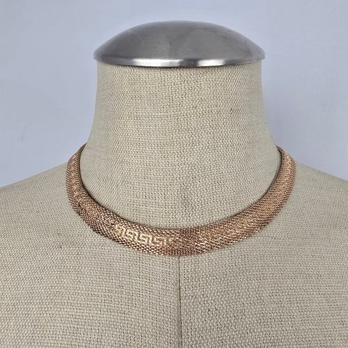 Gold Tone Mesh Collar Necklace