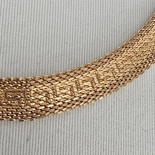 Gold Tone Mesh Collar Necklace