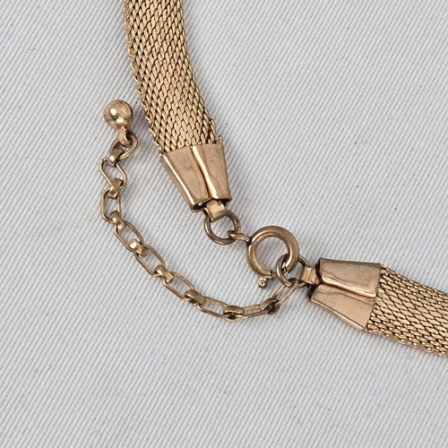 Gold Tone Mesh Collar Necklace