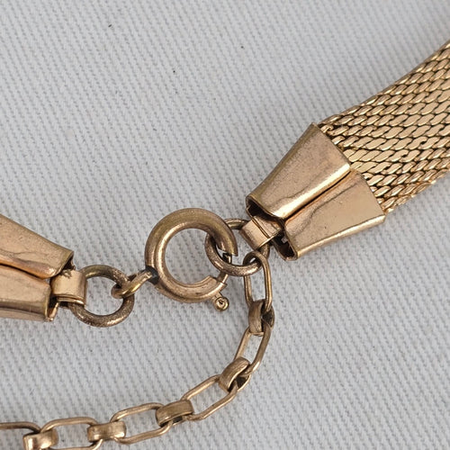 Gold Tone Mesh Collar Necklace