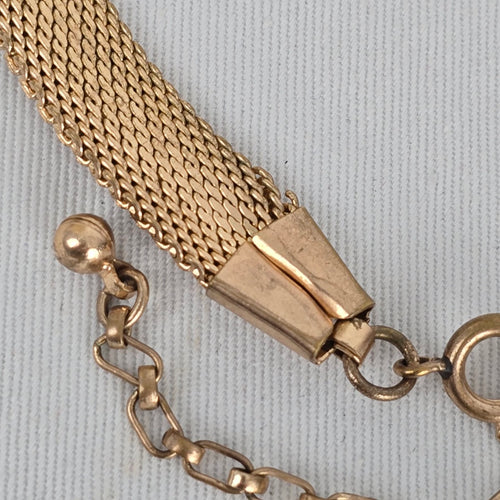 Gold Tone Mesh Collar Necklace