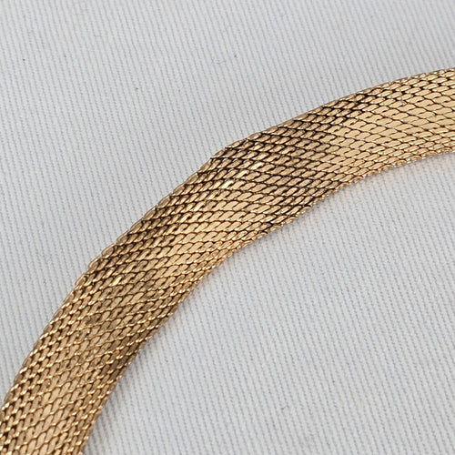 Gold Tone Mesh Collar Necklace