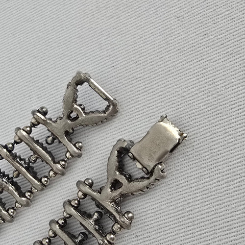 Southwestern Style Silver Tone Turquoise Look Panel Bracelet