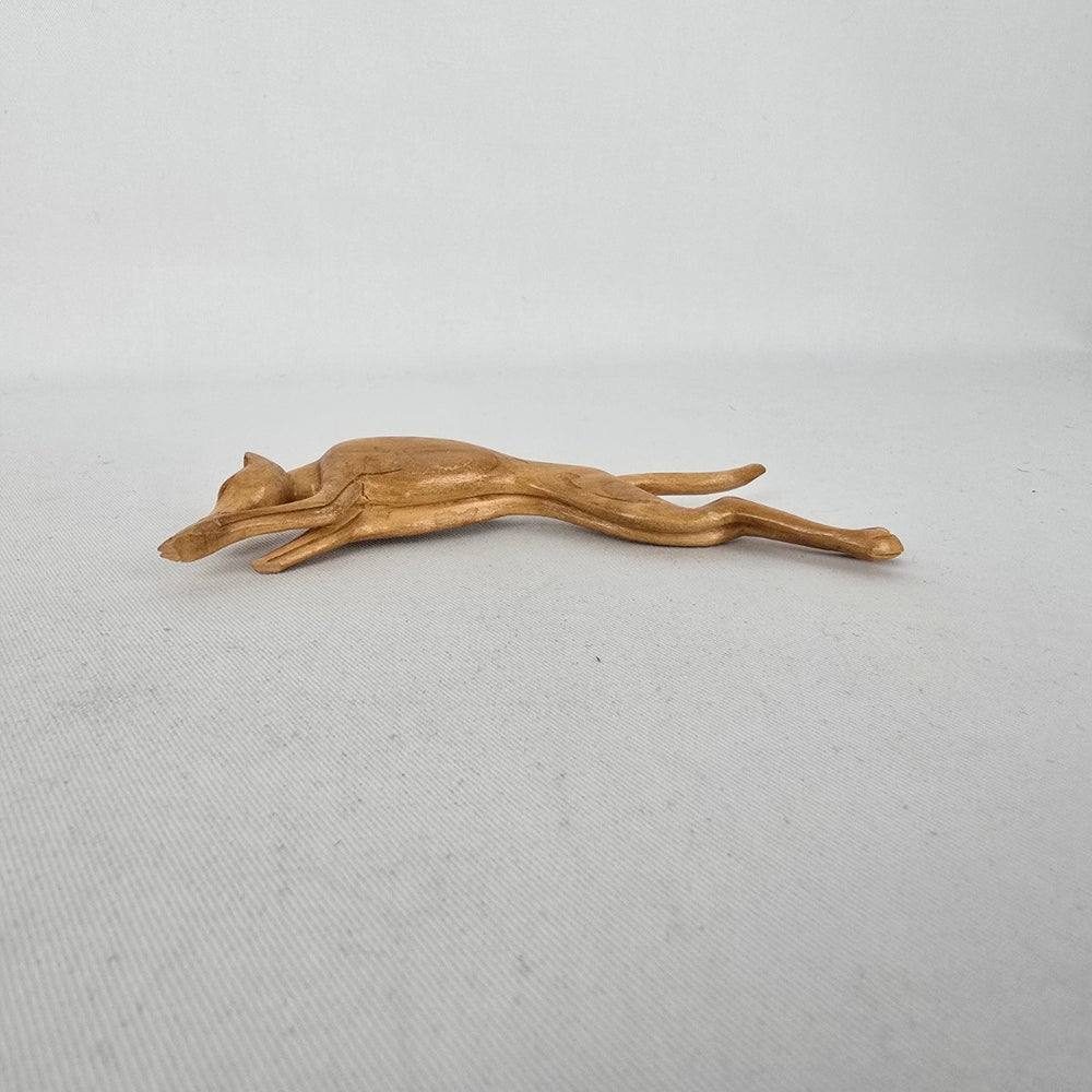 Vintage Longcor Line Carved Wood Greyhound Dog Brooch