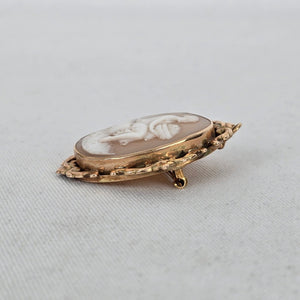 Antique Victorian 10K Solid Gold Carved Shell Cameo Brooch Pendant – Goddess Flora