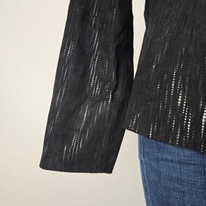 Guillaume Black Leather Textured Zip UP Jacket Size M