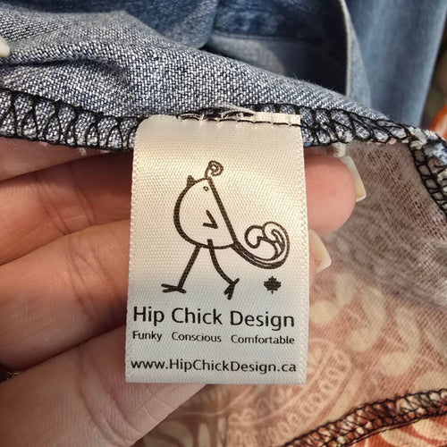 Hip Chick Design Upcycled Denim Patchwork Shirt Jacket Size L/XL