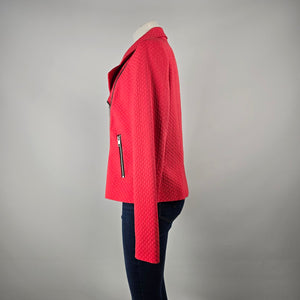 Long Tall Sally Coral Textured Moto Jacket Size US 10