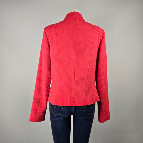 Long Tall Sally Coral Textured Moto Jacket Size US 10