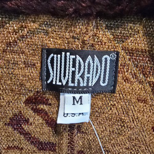 Vintage Silverado Southwestern Tapestry Jacket Size M – Faux Fur Trim