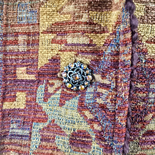 Vintage Silverado Southwestern Tapestry Jacket Size M – Faux Fur Trim