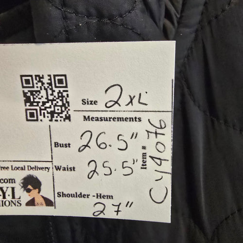 Tough Duck Black Quilted Jacket Size 2XL – Lightweight Workwear Coat