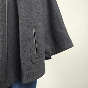 Banana Republic Black Wool Blend Hooded Cape Coat Size S
