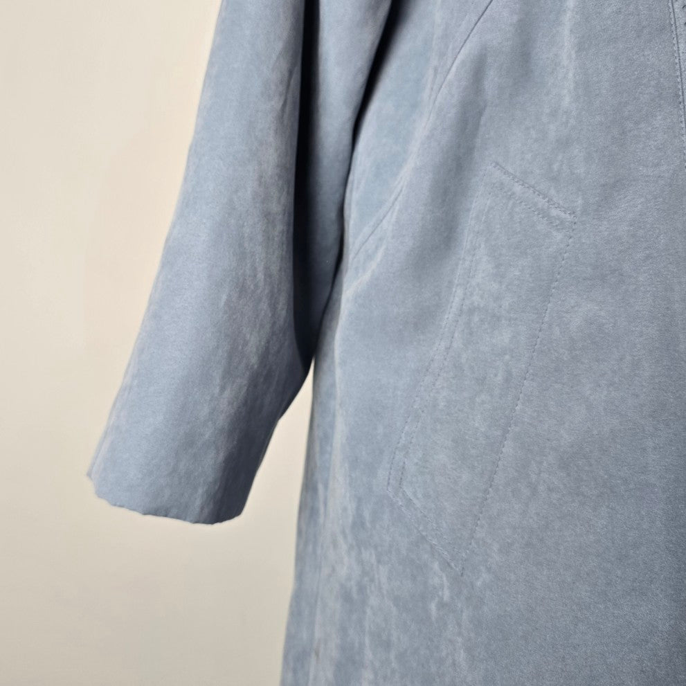 Vintage Marcona Blue Faux Suede Coat Size L – Button Front Jacket
