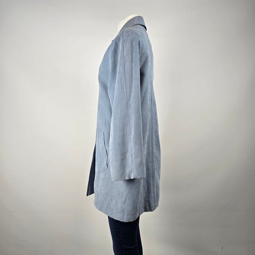 Vintage Marcona Blue Faux Suede Coat Size L – Button Front Jacket