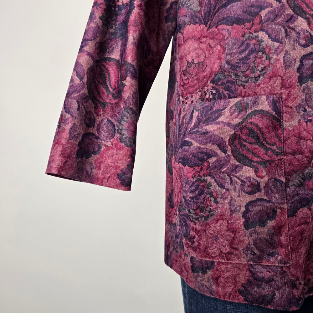 Vintage Purple Floral Tapestry Blazer Size M/L– Longline Statement Jacket