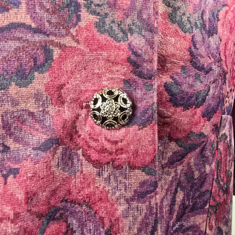 Vintage Purple Floral Tapestry Blazer Size M/L– Longline Statement Jacket