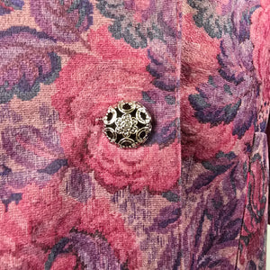 Vintage Purple Floral Tapestry Blazer Size M/L– Longline Statement Jacket