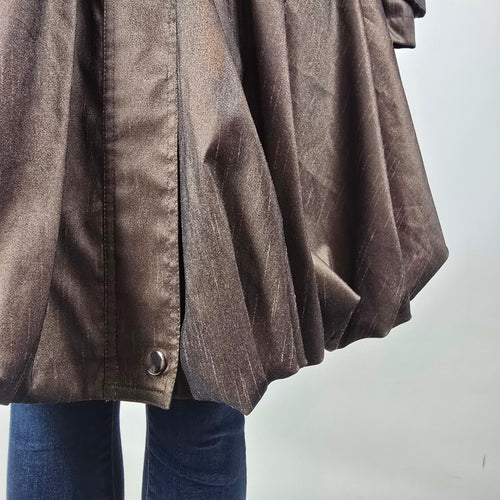 Samuel Dong Metallic Bronze Trench Coat Size S – Belted Statement Jacket