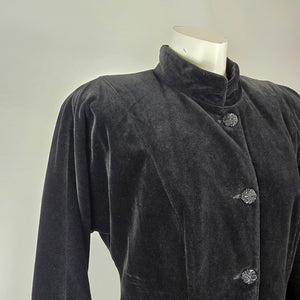 Vintage Le Château Black Velvet Frock Coat Size S/M – Victorian Gothic Style Jacket