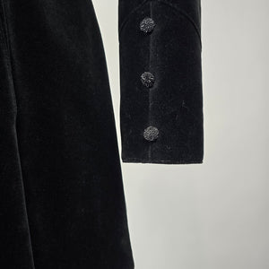 Vintage Le Château Black Velvet Frock Coat Size S/M – Victorian Gothic Style Jacket