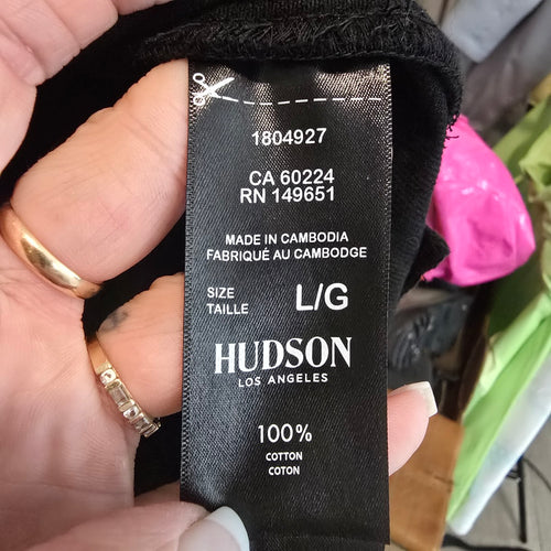 Hudson Los Angeles Black Denim Shirt Jacket Size L