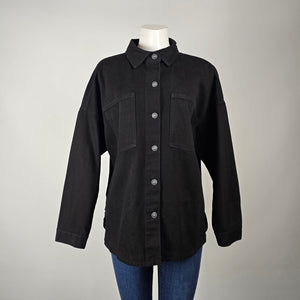 Hudson Los Angeles Black Denim Shirt Jacket Size L