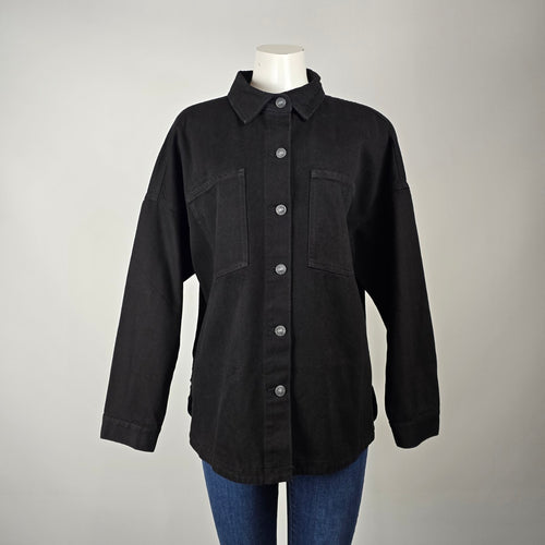 Hudson Los Angeles Black Denim Shirt Jacket Size L