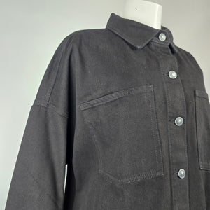 Hudson Los Angeles Black Denim Shirt Jacket Size L