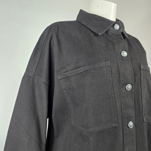 Hudson Los Angeles Black Denim Shirt Jacket Size L