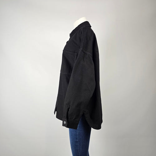 Hudson Los Angeles Black Denim Shirt Jacket Size L