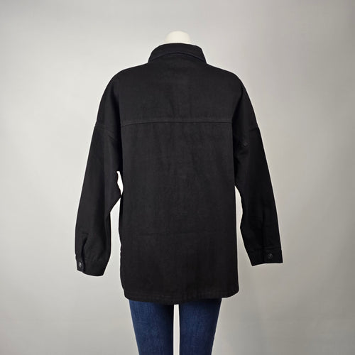Hudson Los Angeles Black Denim Shirt Jacket Size L